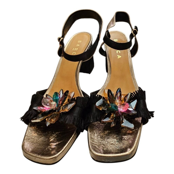 Barca Heels Size 40 Gold and Black - Picture 10 of 10